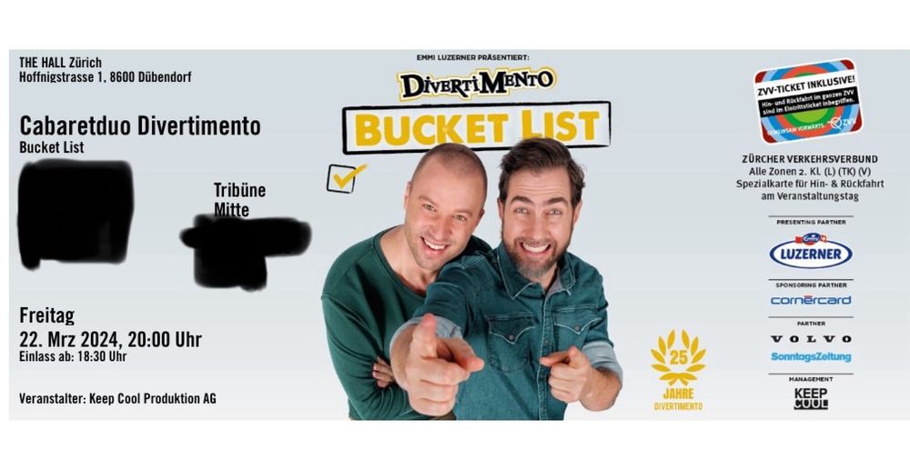 Divertimento Dübendorf The Hall Freitag 22.3.24 2 Tickets Kaufen