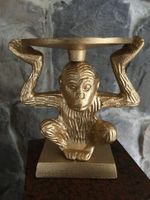 Affe/Kerzenständer in Alu Finish-Gold/Neu/OVP