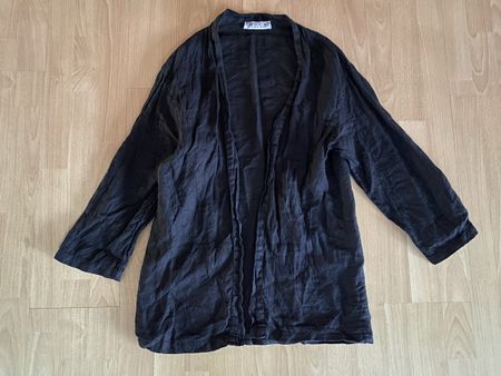 DUCA Leinen Bluse Jacke schwarz Gr. L