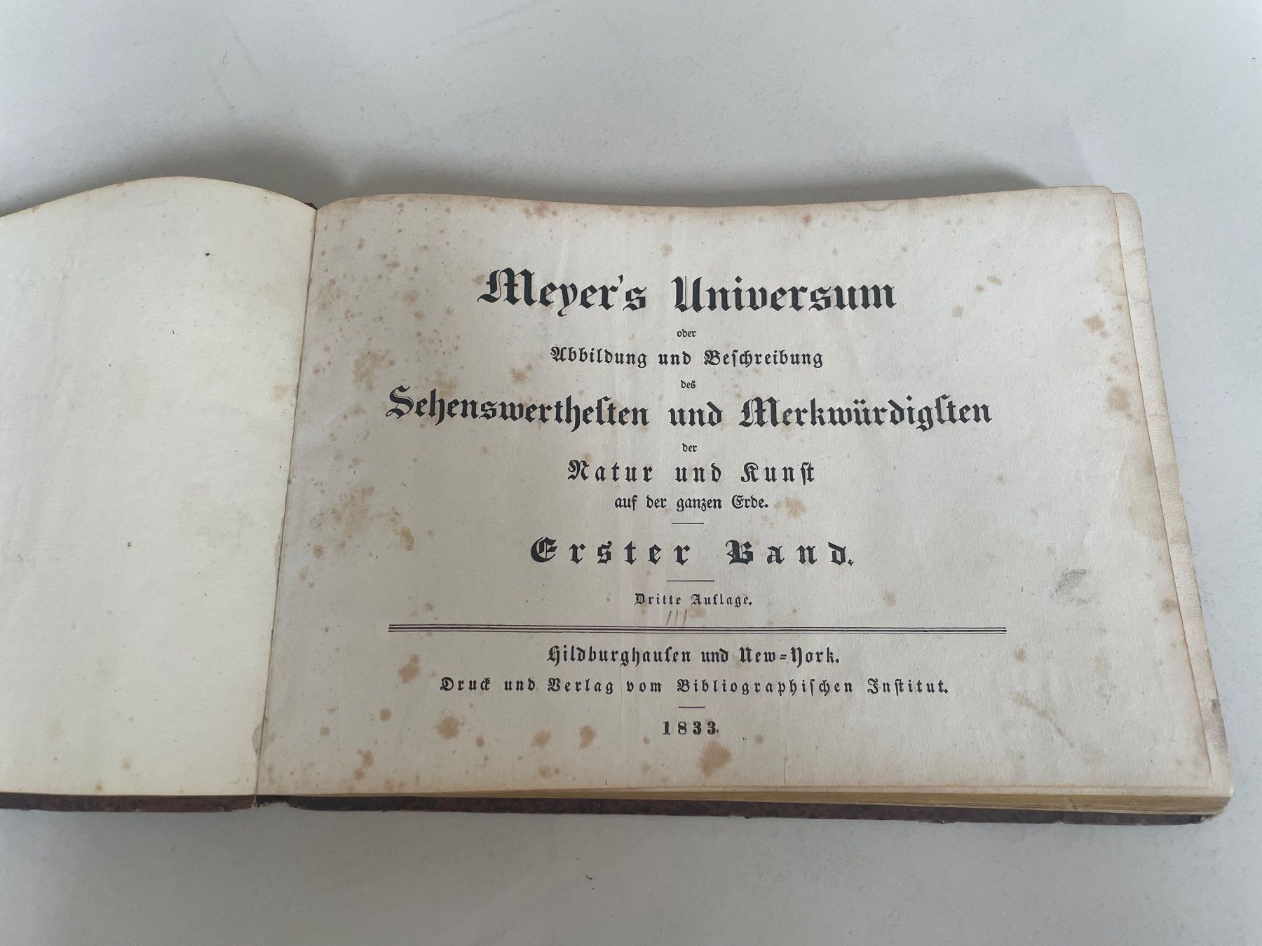 Libri: Meyer's Universum Erster Band 1833 - Buch – Usato da Minusio venduto da Pink222 1