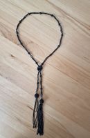 ❣️SCHMUCK, LANGE KETTE MIT ROCAILLES PERLEN, SCHWARZ
