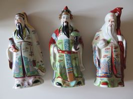 Fu Lu Shou chinesische Sanxing Götter Porzellanfig. ca.18 cm