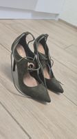 Olivgrüne High Heels mit Schnürung, Grösse 37, neuwertig