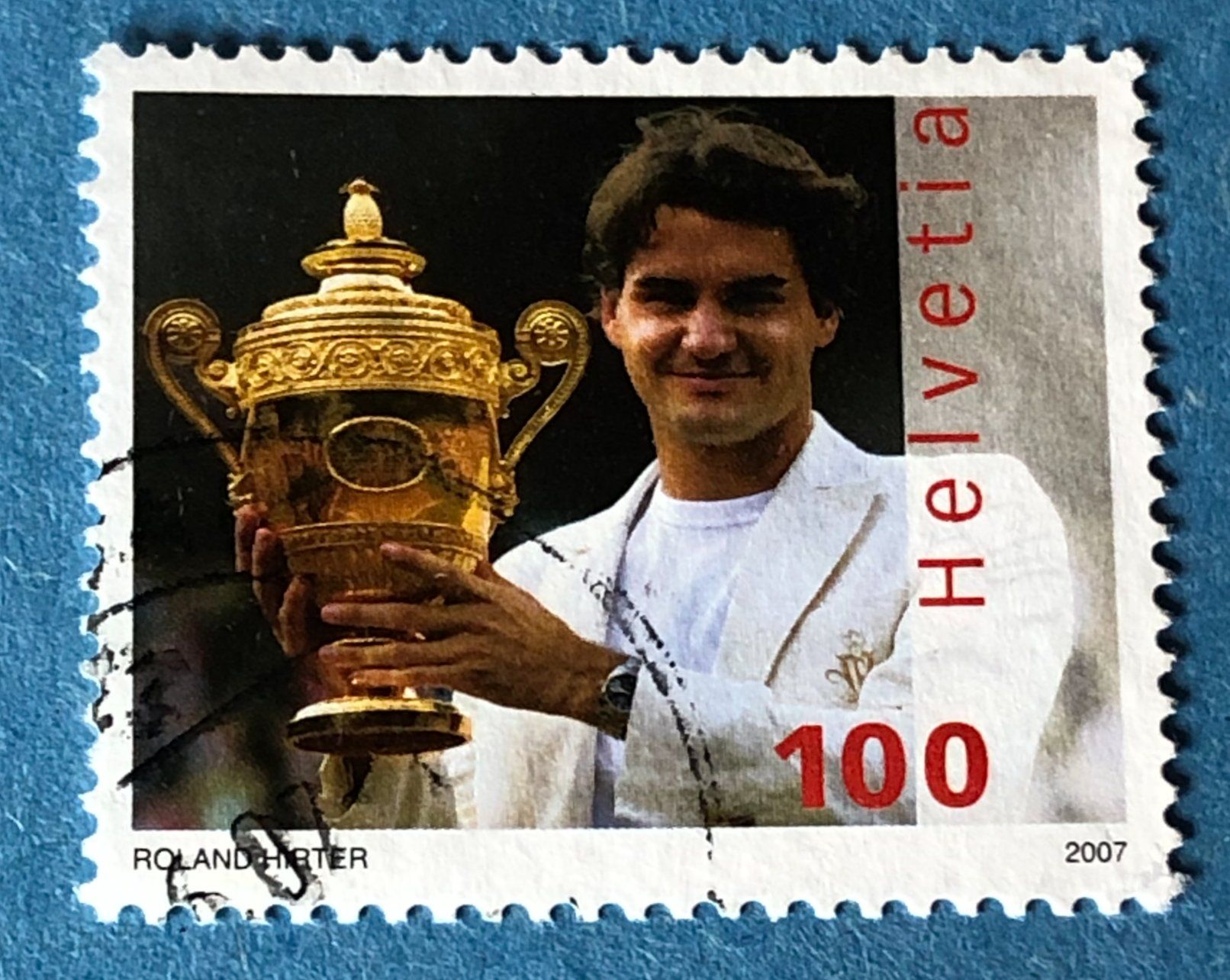 Tutti i francobolli: Nr.1229 GESTEMPELT Roger Federer 2007    – Usato da Aarau venduto da Billa007