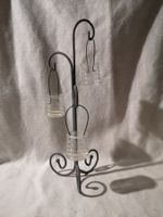 3er Kerzenständer Windlicht Metall Glas Deko Vintage Shab...