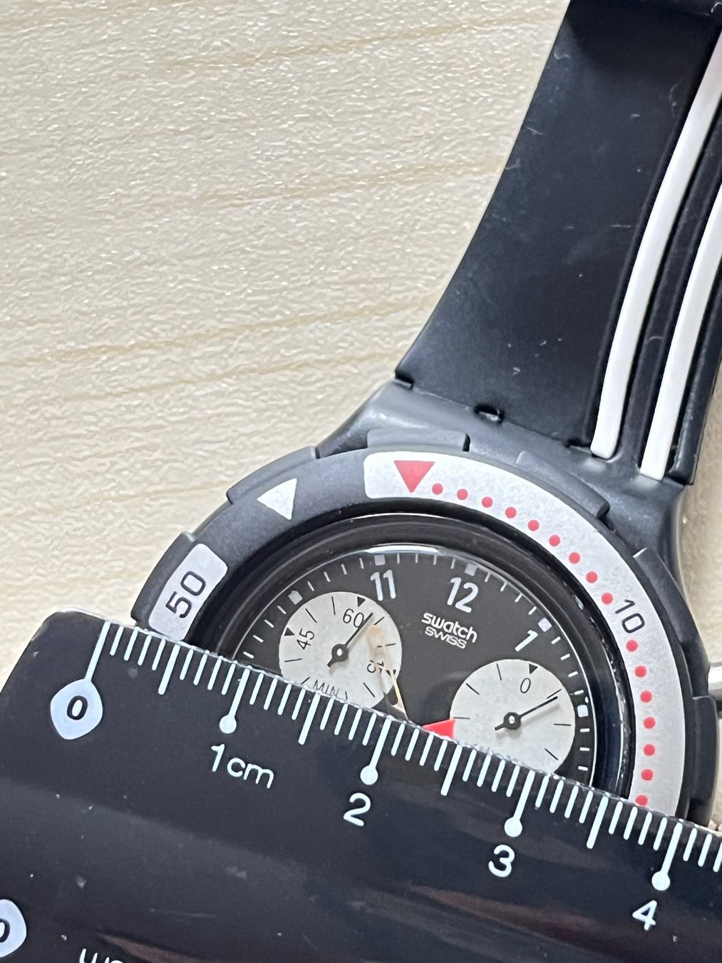 Swatch Orologi: Swatch Uhr, Black Stripes, Chronograph – Usato da Grenchen venduto da chththl 4