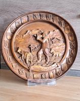 Swiss Hirt Vintage Holzschnitzerei Relief Wandteller Bild
