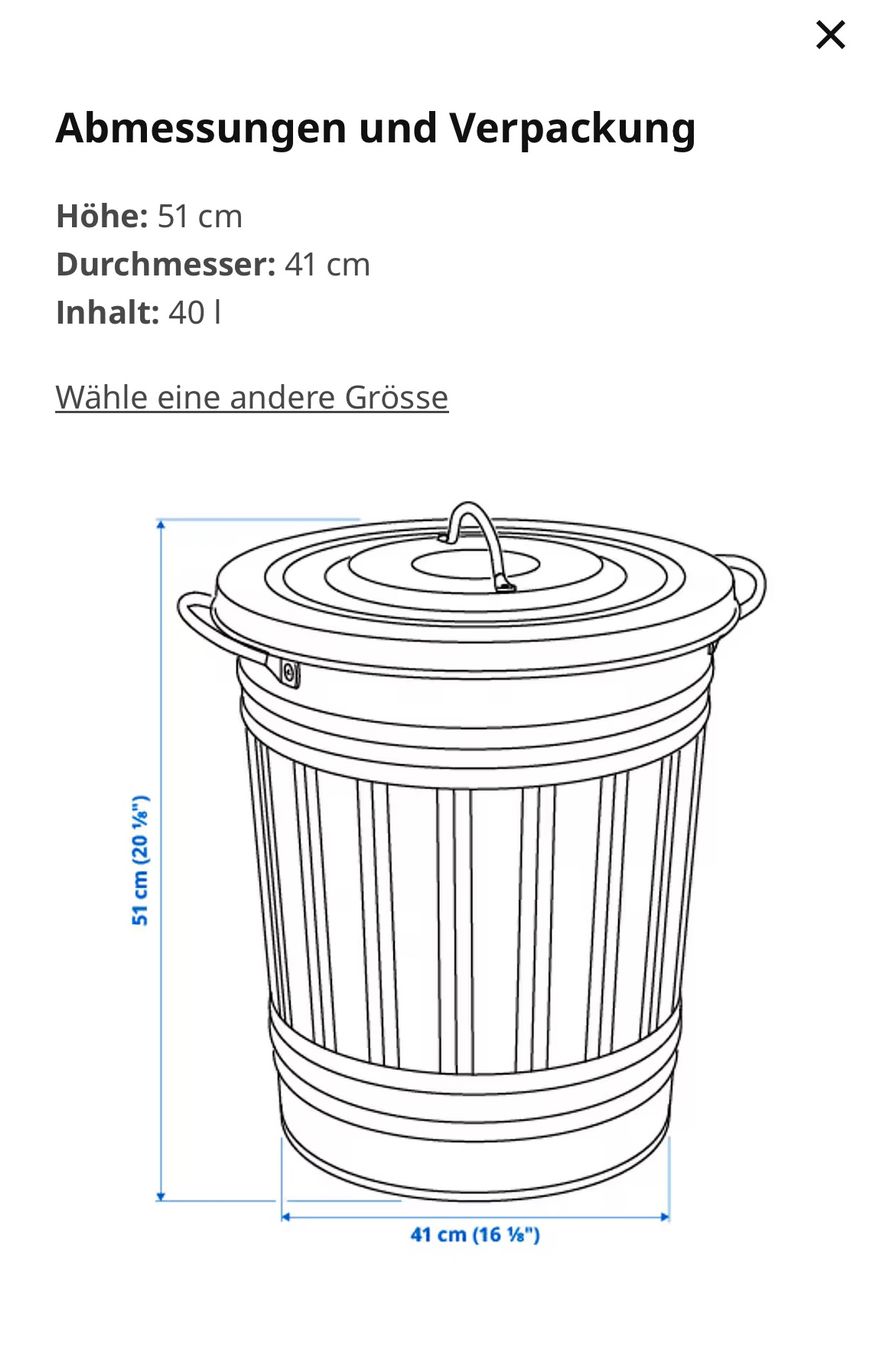 Ikea Cestini per rifiuti: Mülltonne von IKEA neu - verpackt – Nuovo e nell'imballaggio originale da Luzern venduto da Portfino 1