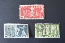 8-15-03 Timbres Helvetia oblitérés. Motifs symboliques.