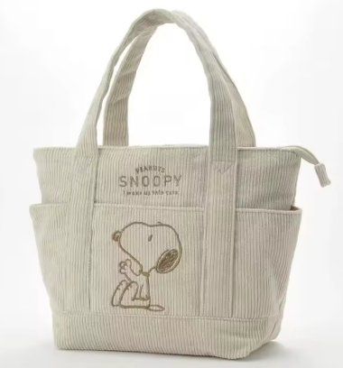 Sac Snoopy velours côtelé – grande capacité style tendance