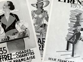 Régie FranCaises Cigarettes - 3 alte Werbungen 1934/38