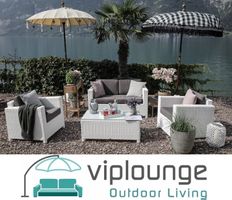 Loungeset weisses Rattan