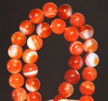 Stein Perlen Strang L-8916 – Roter Sardonyx Achat 6mm 37cm