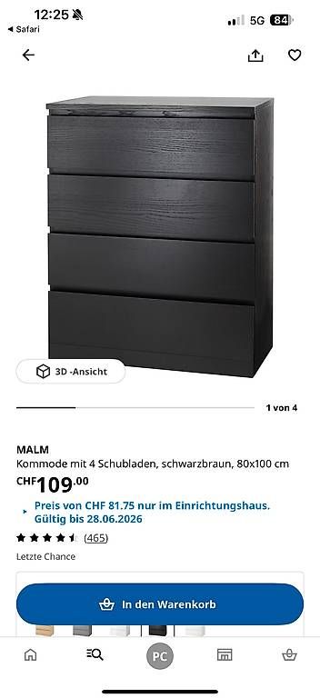 Cassettiere: IKEA MALM Kommode holz – Usato da Basel venduto da philminvx 3