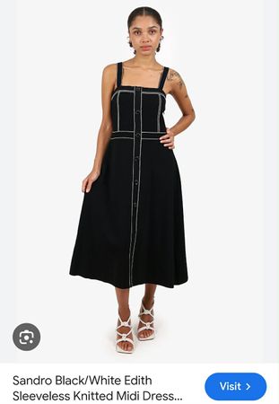 Sandro Knitted Black Midi Dress