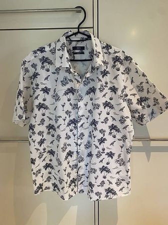 Jakes Collection Herren Kurzarmhemd Weiß Gr. M