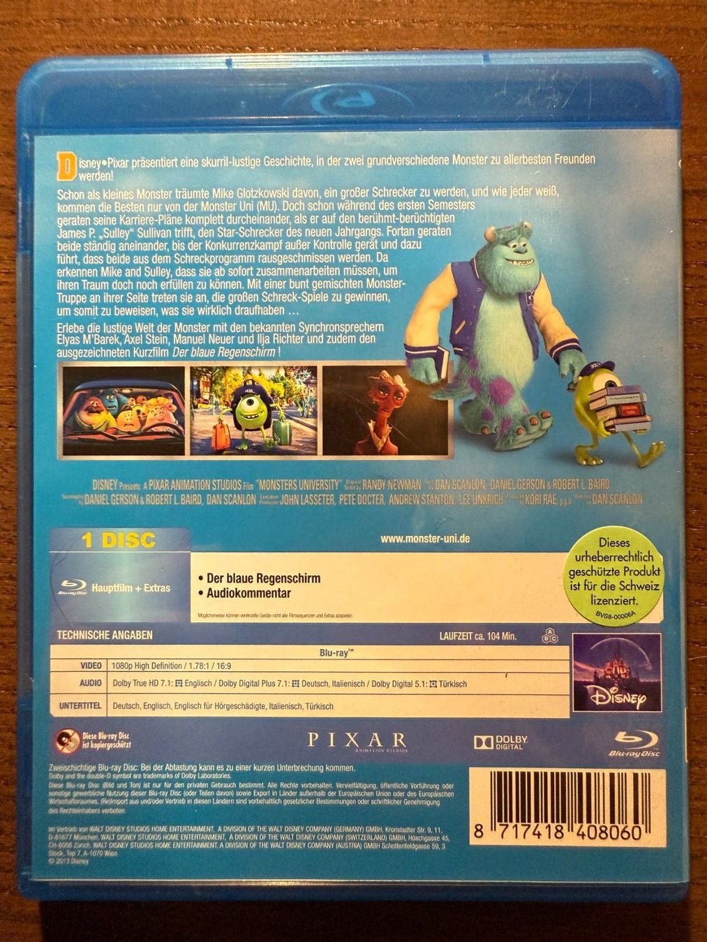 Tutti i DVDs: Die Monster Uni – Usato da Zürich venduto da Blu-ray_ZH 1