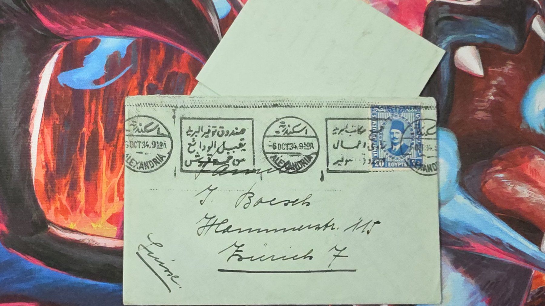 Tutti i francobolli: CL32 Enveloppe + Timbre Egypte 1934 – Usato da Cousset venduto da Patrick_Collections