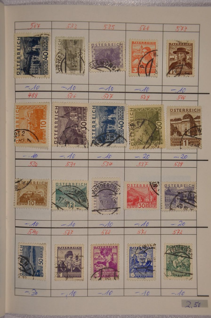 Alle Briefmarken: Österreich alte Werte in Rundsendeheft – Gebraucht aus Wolfhalden von Zinauktion 8