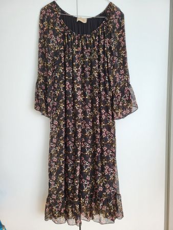 Gartoon Kleid, Gr. 36 - schwarz, Blumenmuster, Viskose/Seide
