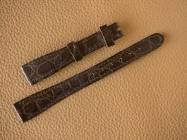 Leder-Uhrenband P Cardin SWISS 14mm NOS braun Kroko-Präg. 14