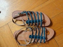 Les Tropeziennes gladiator sandals turquoise gold 41
