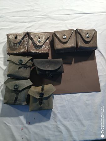 Munitionstaschen Leder Militaria Konvolut  Militär 