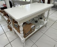 Massivtisch der 20er Jahr, Aussteller, weiss lackiert - TOP!