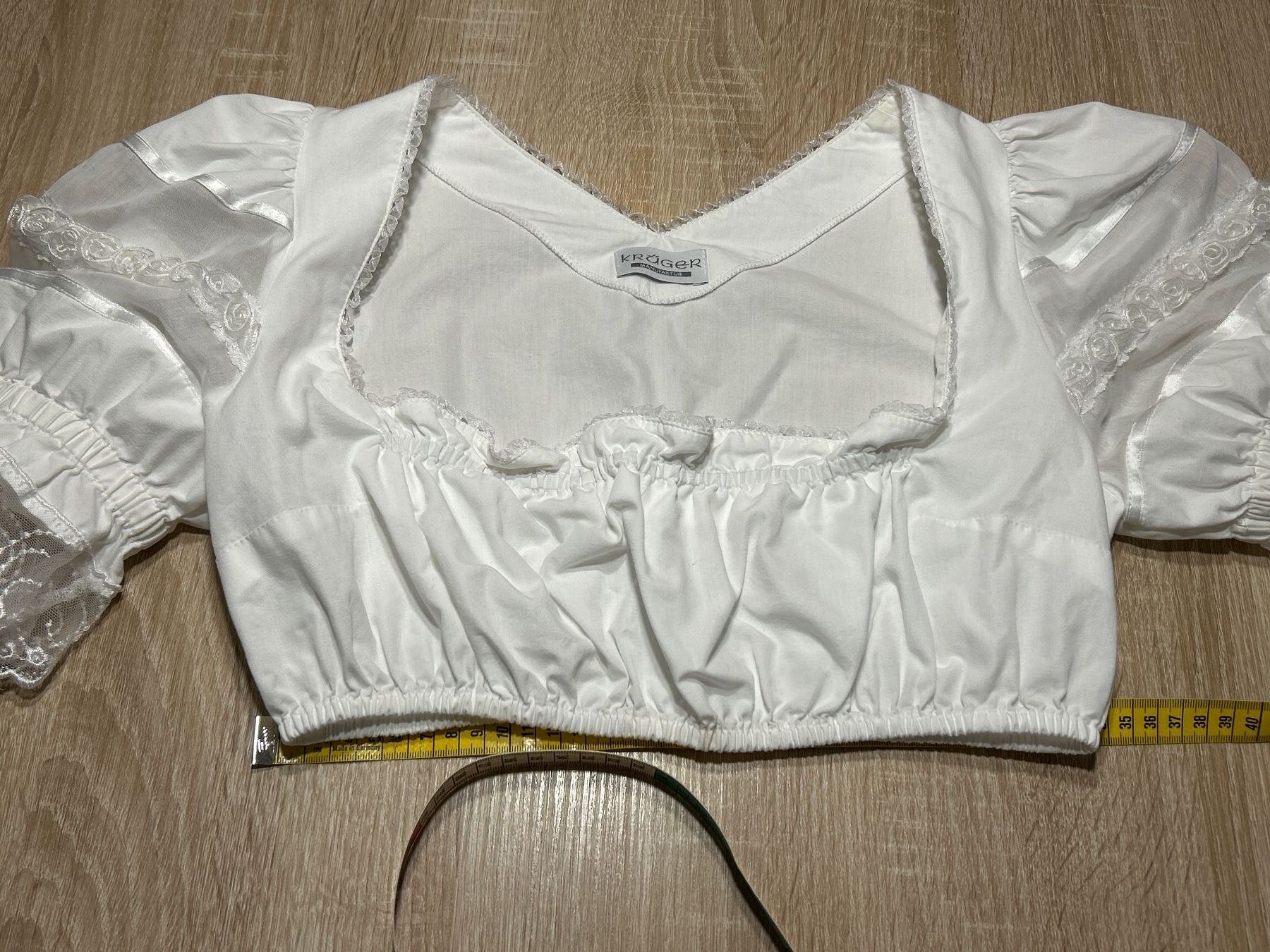 Krüger Camicette: Krüger Manufaktur Dirndlbluse weiss Gr.36 – Usato da Brunnen venduto da Nala2929 8