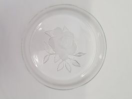 Glas-Teller mit Rose