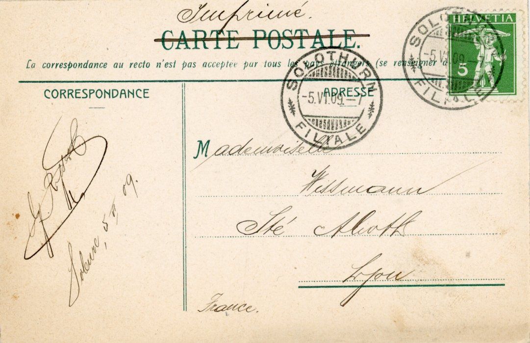 Ansichtskarten: Solothurn  SO   -   Generalansicht       um  1 9 0 9 – Gebraucht aus Brig von Valcards54 1