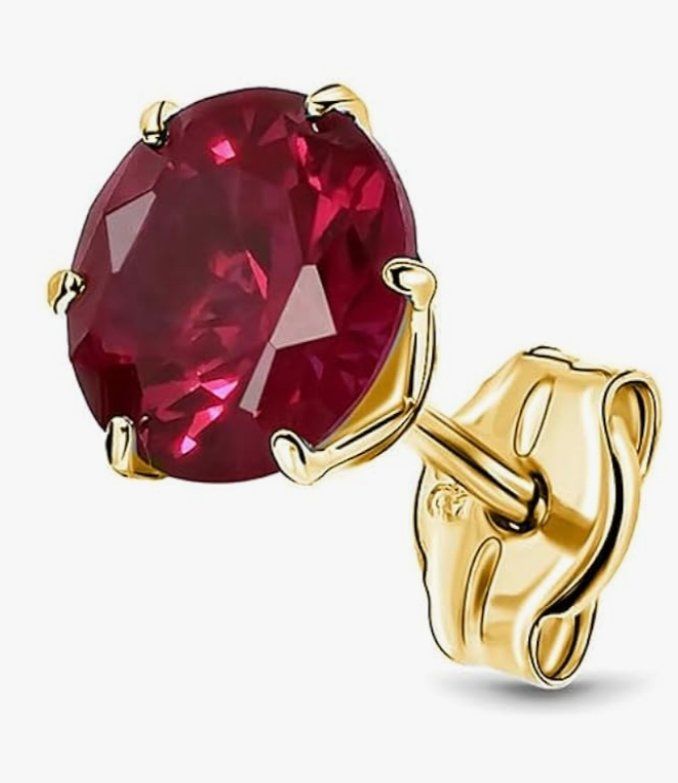 Ohrringe & -stecker: Ohrring aus gelbgold und Rubin – Neu und originalverpackt aus Hemmental von Zirconwelt 1