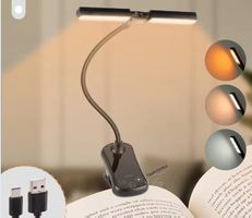 14 LED-Clip-On-Leselampe, 3 Farben, 8 Helligkeitsstufen, USB