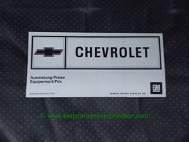 Chevrolet Modellprogramm 1975/12 deutsch/französisch GM-Biel