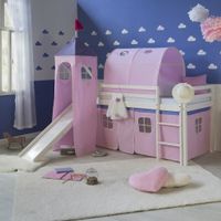 Kinderbett Rosa Turm Hochbett Jugendbett 90x200cm ROSA