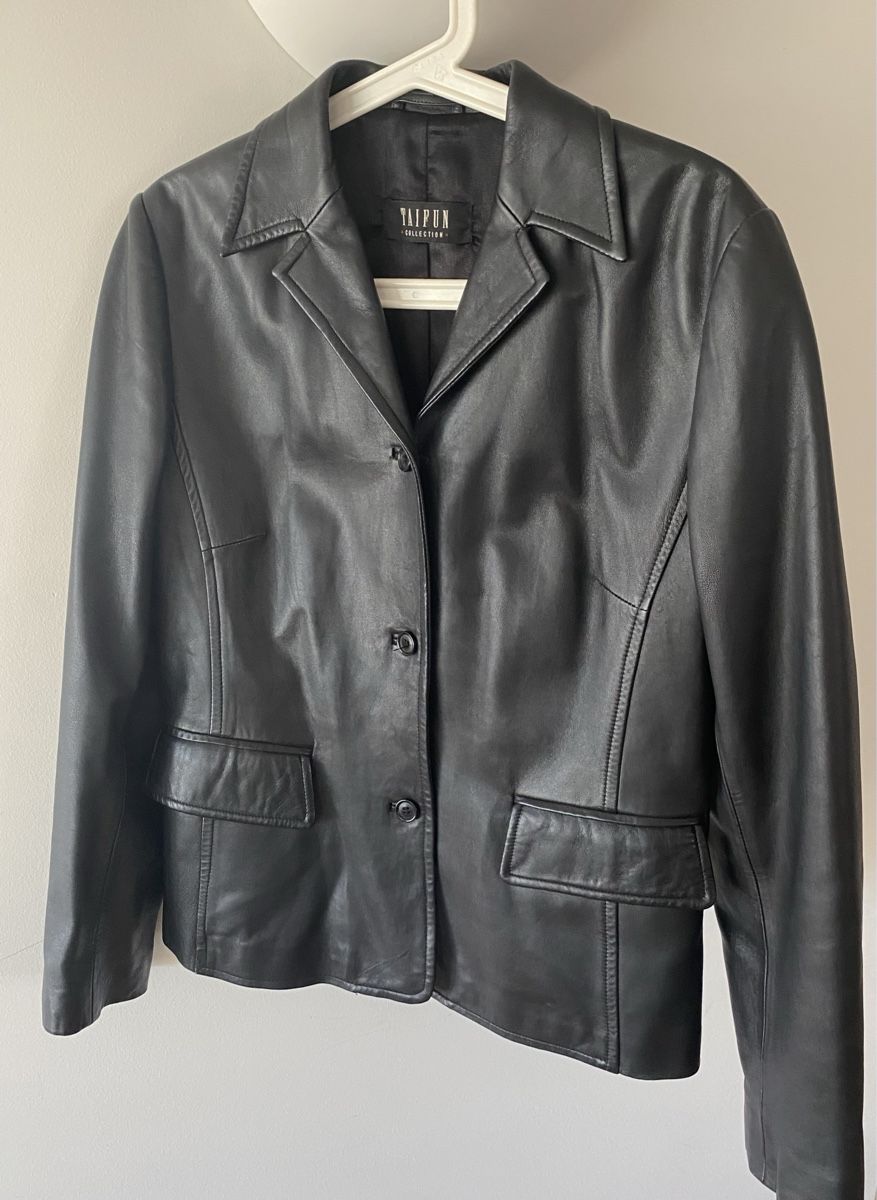 Taifun Giacche: Taifun Collection Lederblazer, schwarz, Gr. 38 – Usato da Jona venduto da Flamingoo