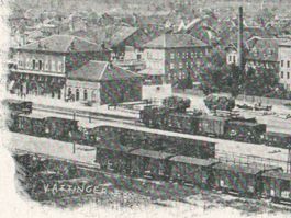 PAYERNE: gare animée, trains de marchandises 1901
