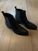 Schwarze Lederstiefeletten von Bianco, Grösse 38