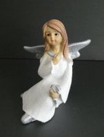 Engel mit silbrig glitzernden Flügeln, H: 8 cm, neuwertig