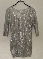 Glitzer Pailletten Kleid Silber, Grösse M