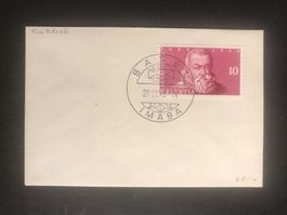 Schweiz 1948 Brief 10Rp aus IMABA-Block Ausstellungsstempel