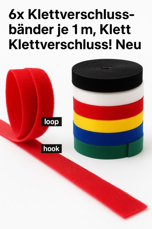 Fix-o-moll Klett-Binder 18 cm x 20 mm Bunt 3 Stück kaufen bei