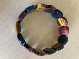 Mehrfarbiges Tigerauge Armband – Falkenauge & rotes Tigeraug