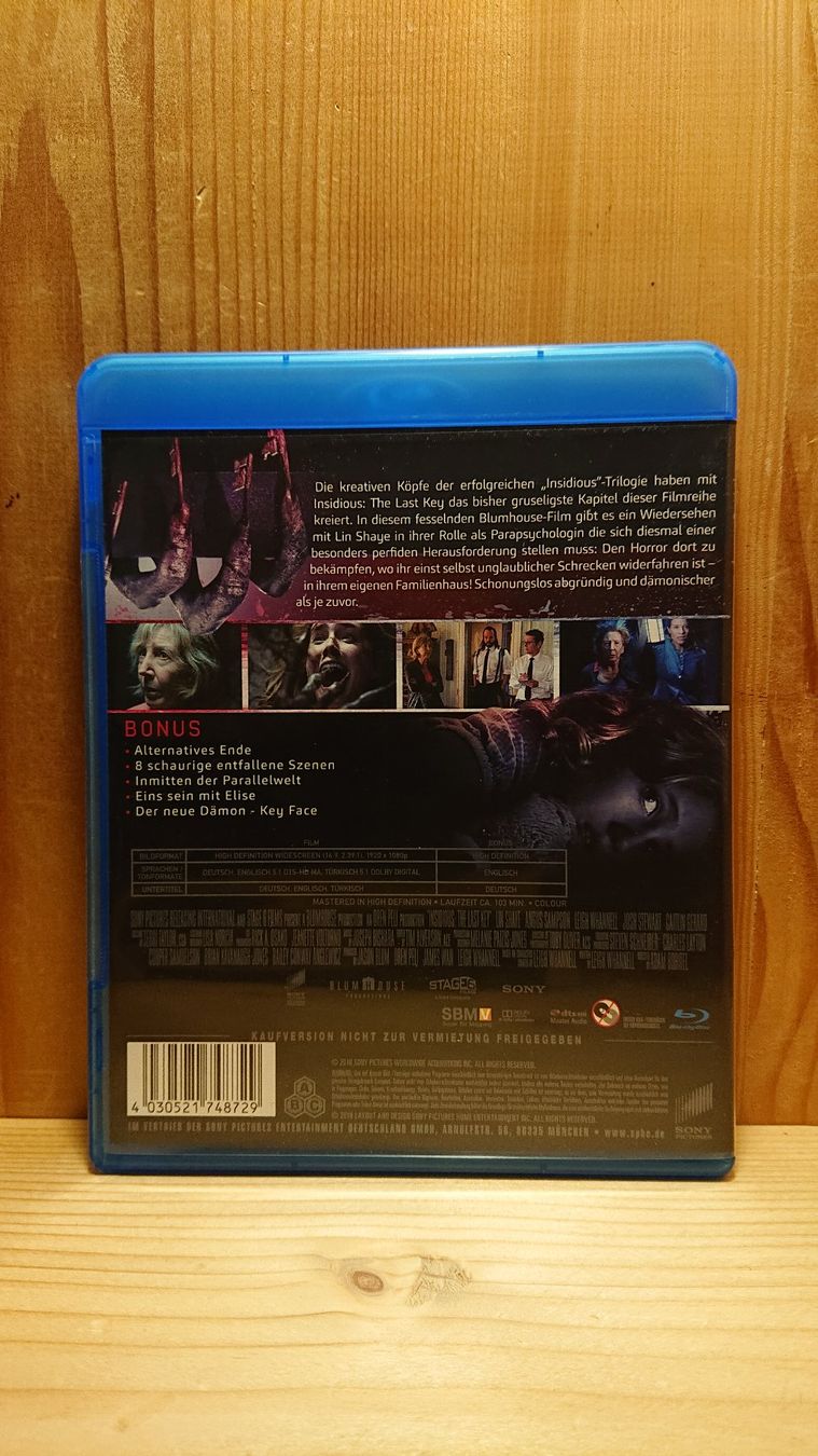 Tous les DVDs: INSIDIOUS THE LAST KEY Blu-Ray – D'occasion à Wilderswil par Exebub 1