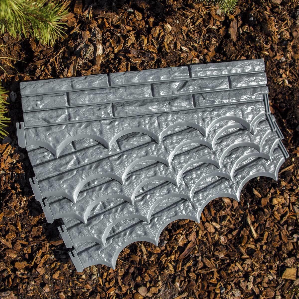 Recinzioni: UPP Beet Einfassung "GARTENMAUER" in Stein-Optik, 5-teilig, – Nuovo e nell'imballaggio originale da Koppigen venduto da Bracher_Mail-House 2