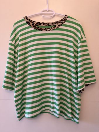 Marc Cain T-Shirt gestreift grün weiss Grösse N7, 46