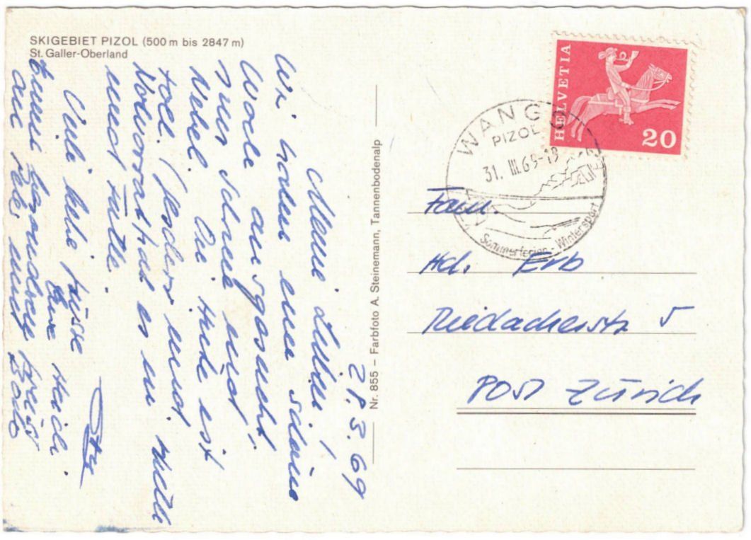 Cartoline postali: Wangs - 5 Bild AK Pizol – Usato da Binningen venduto da Mountainrider 1