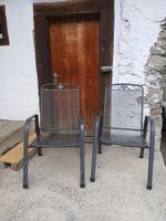 2 Stk. Metall Gartenstühle, stappelbar 