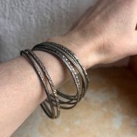 7 Armreifen im Set, Vintage Ethno Style, Silber