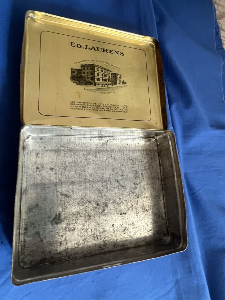 Tabacchi: Alte Zigarettenblechdose Ed. Laurens, Genf – Usato da Romanshorn venduto da Apfelschuss 3